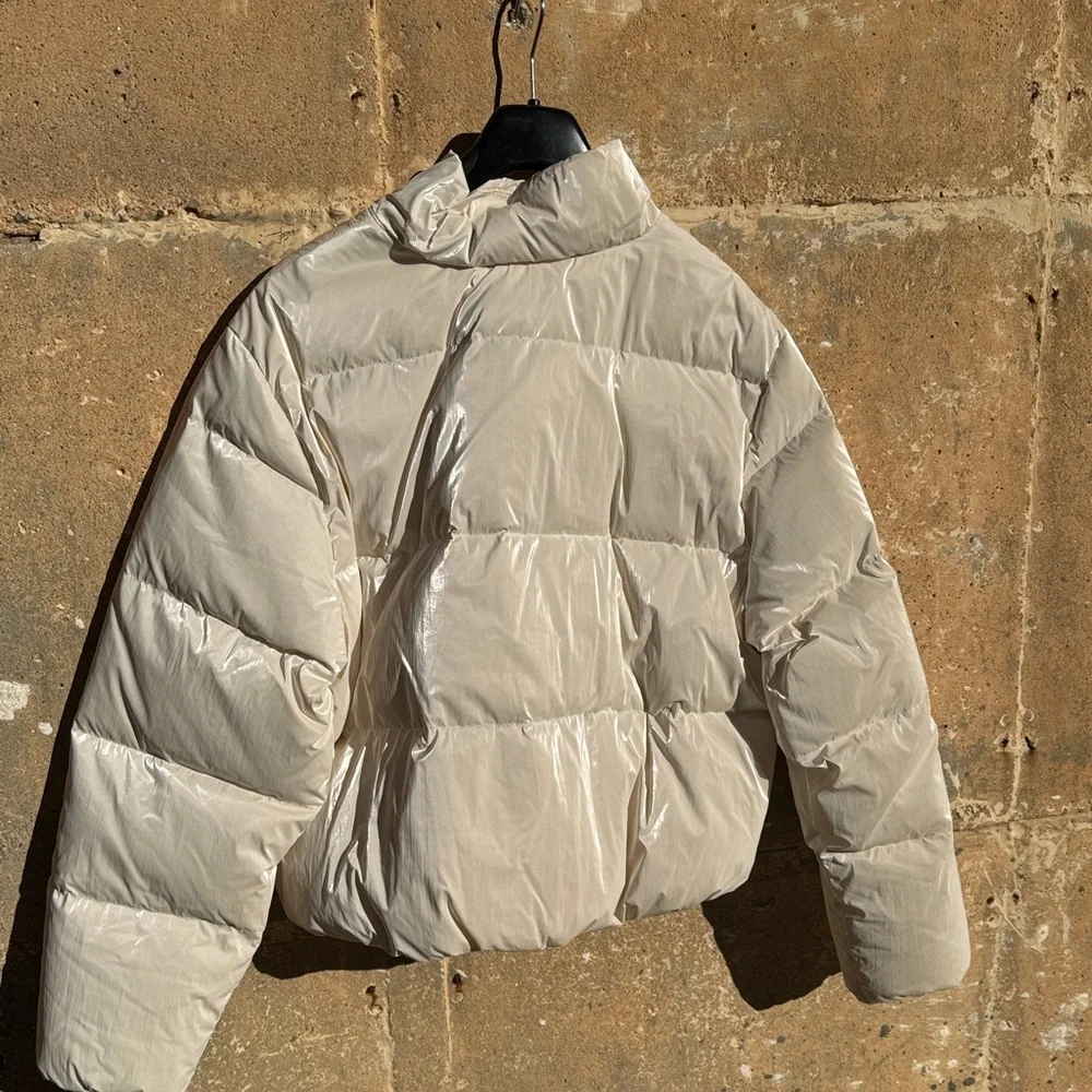 NWT Athleta XL  Down Shine Women’s Winter Coat in  Light Cream - Picture 6 of 12